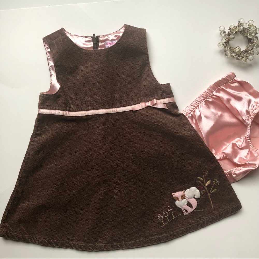 Gymboree Fox Jumper Dress- Girls 12-18M - Picture 3 of 11